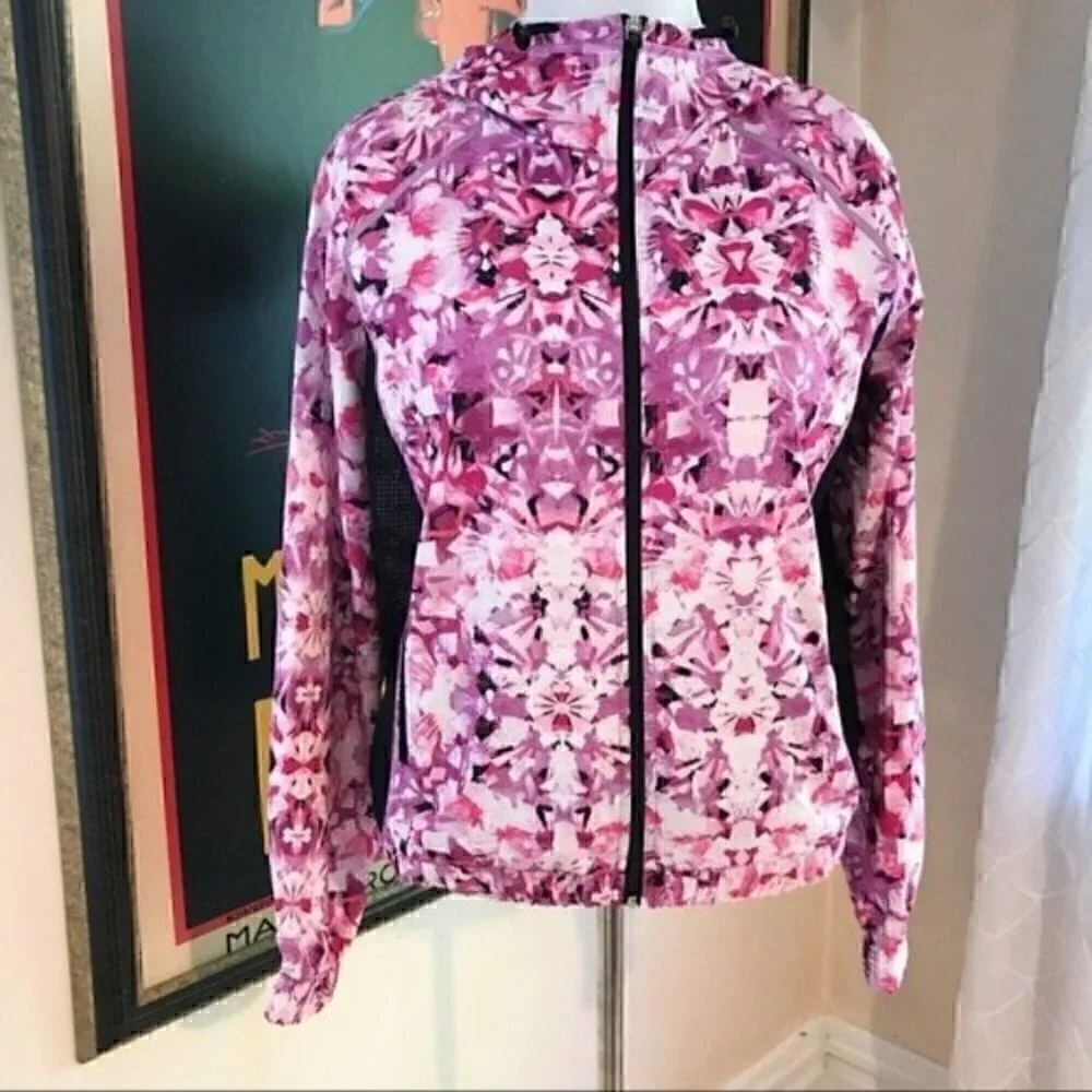 Champion:Athleisure Pink/Black Geometric Jacket L